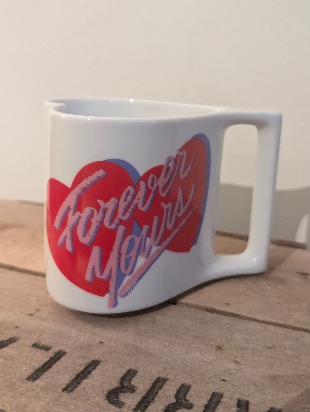 Vintage Avon Forever Yours Heart Shaped Mug 90s Valentine's Day Love